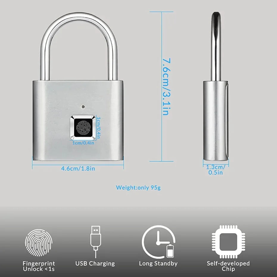 HEE RAK Keyless Smart Fingerprint Lock - USB, Waterproof, Anti-Theft